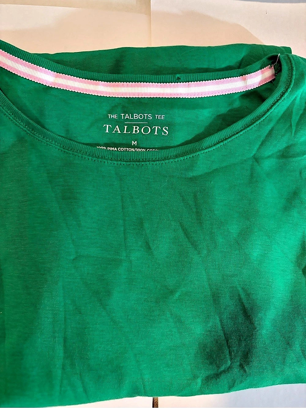 Talbots The Talbots Tee short sleeve Green 100% Pima Cotton Size Medium NWTS!